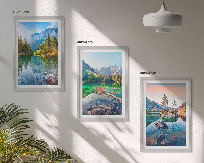 Bilder-3er-set mit rahmen Naturlandschaft der Bergseen