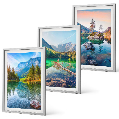 Bilder-3er-set mit rahmen Naturlandschaft der Bergseen