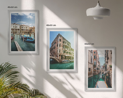 Gerahmtes bilderset Architektur der Kanäle von Venedig