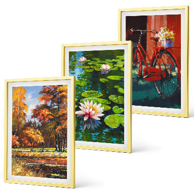 Gerahmtes bilderset Herbstfarbene Lilienterrasse