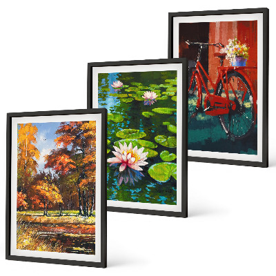 Gerahmtes bilderset Herbstfarbene Lilienterrasse