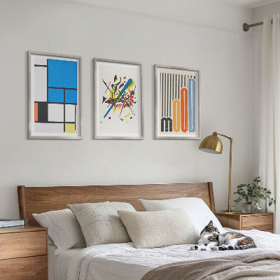 Bilder-3er-set mit rahmen Abstrakte moderne Geometrie