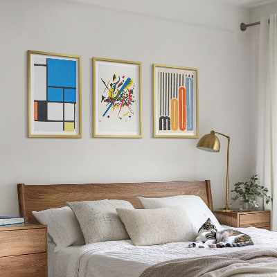 Bilder-3er-set mit rahmen Abstrakte moderne Geometrie