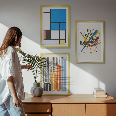 Bilder-3er-set mit rahmen Abstrakte moderne Geometrie