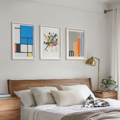 Bilder-3er-set mit rahmen Abstrakte moderne Geometrie