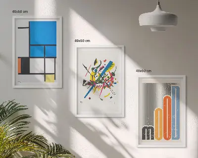 Abstrakte moderne Geometrie 3er-Set Bilder mit Rahmen