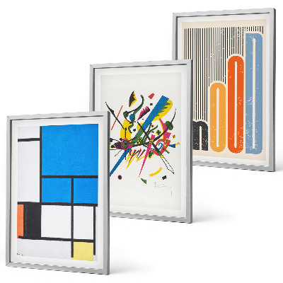 Bilder-3er-set mit rahmen Abstrakte moderne Geometrie