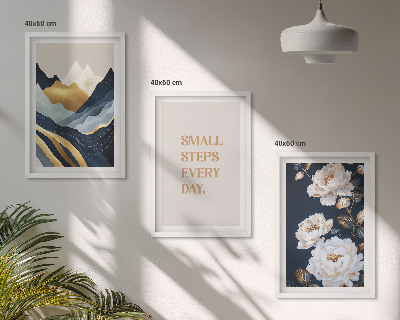 Gerahmtes bilderset Abstrakte Berge und Blumen Inspiration