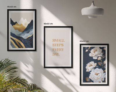 Gerahmtes bilderset Abstrakte Berge und Blumen Inspiration