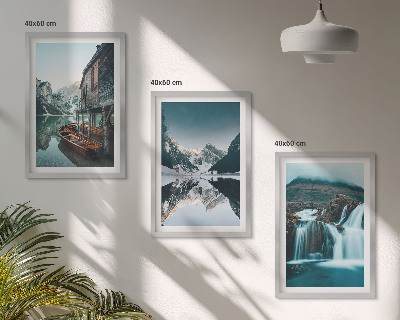 Bilder-3er-set mit rahmen Berglandschaften Wasserfall See