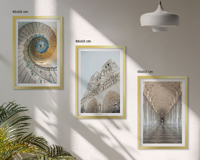 Gerahmtes bilderset Wendeltreppe der Kathedralenfassade