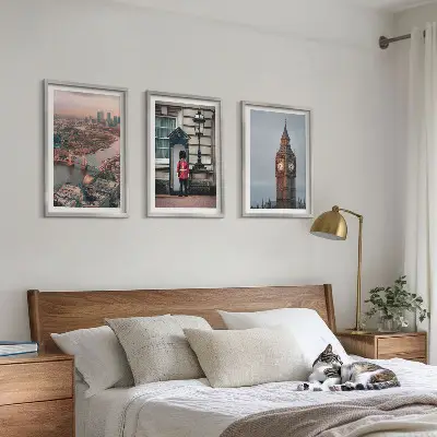 London Bridge Guardian Big Ben Wandbild 3er-Set mit Rahmen