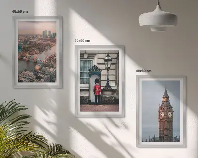 London Bridge Guardian Big Ben Wandbild 3er-Set mit Rahmen