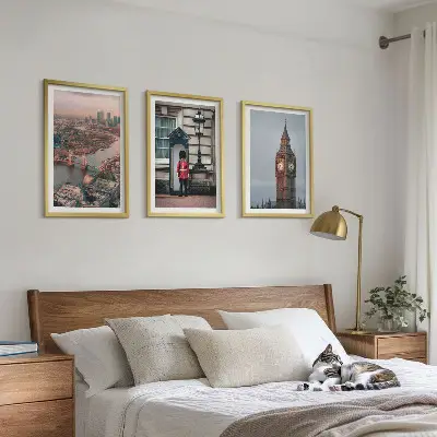 London Bridge Guardian Big Ben Wandbild 3er-Set mit Rahmen