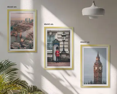 London Bridge Guardian Big Ben Wandbild 3er-Set mit Rahmen
