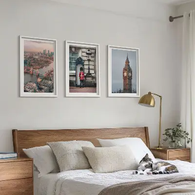 London Bridge Guardian Big Ben Wandbild 3er-Set mit Rahmen
