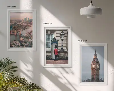 London Bridge Guardian Big Ben Wandbild 3er-Set mit Rahmen