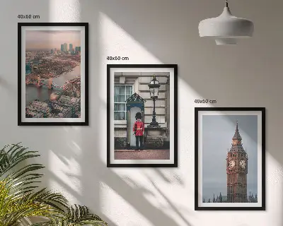London Bridge Guardian Big Ben Wandbild 3er-Set mit Rahmen
