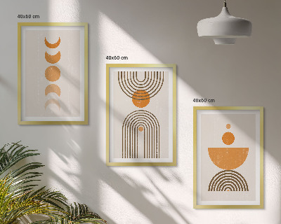 Bilder-3er-set mit rahmen Boho-minimalistische Dekorationen