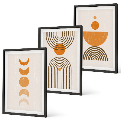 Bilder-3er-set mit rahmen Boho-minimalistische Dekorationen
