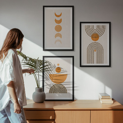 Bilder-3er-set mit rahmen Boho-minimalistische Dekorationen