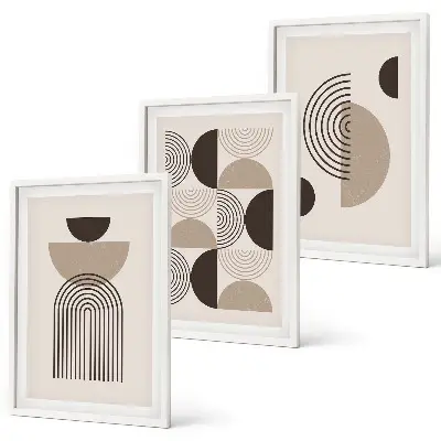Abstrakte Minimalismusmuster 3er-Set mit Rahmen