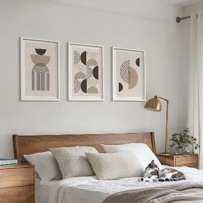 Abstrakte Minimalismusmuster 3er-Set mit Rahmen