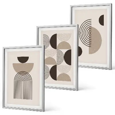 Abstrakte Minimalismusmuster 3er-Set mit Rahmen