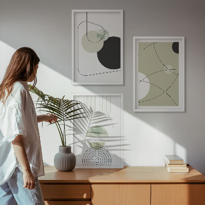 Bilder-3er-set mit rahmen Abstrakte Formen und Farben