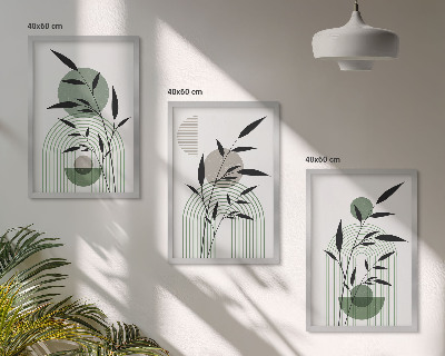 Bilder-3er-set mit rahmen Boho-Pflanzenkompositionen