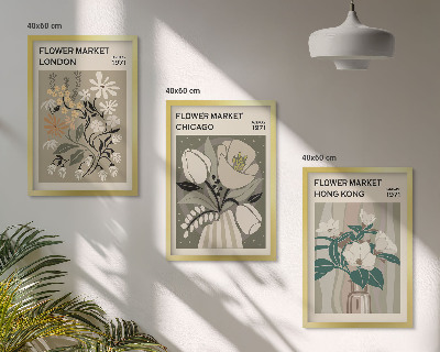 Gerahmtes bilderset Blumenmessen London Chicago Hongkong