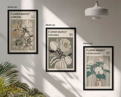 Gerahmtes bilderset Blumenmessen London Chicago Hongkong