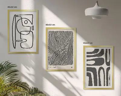 Gerahmtes Bilderset mit abstrakten Mustern, Linien und Texturen
