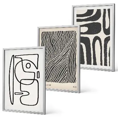 Gerahmtes Bilderset mit abstrakten Mustern, Linien und Texturen