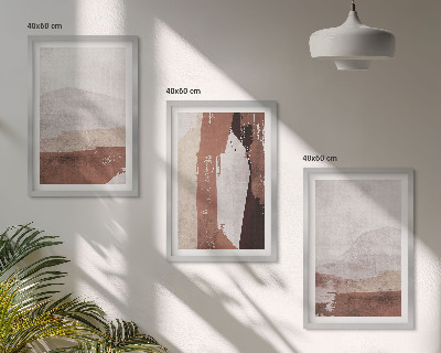 Gerahmtes bilderset Braun-beige abstrakte Muster