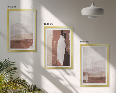 Gerahmtes bilderset Braun-beige abstrakte Muster
