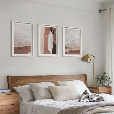 Gerahmtes bilderset Braun-beige abstrakte Muster