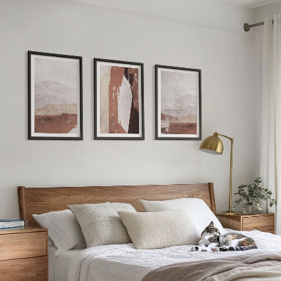 Gerahmtes bilderset Braun-beige abstrakte Muster