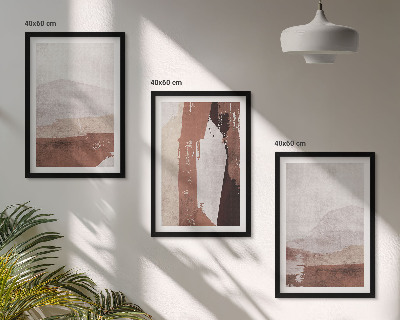 Gerahmtes bilderset Braun-beige abstrakte Muster