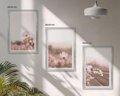 Gerahmtes bilderset Sommerlandschaften mit Wildblumenwiesen