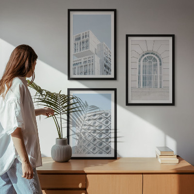 Gerahmtes bilderset Moderne Architekturgeometrie