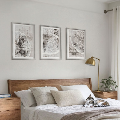 Bilder-3er-set mit rahmen Graue Holzmaserungsmuster