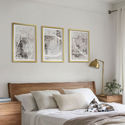 Bilder-3er-set mit rahmen Graue Holzmaserungsmuster