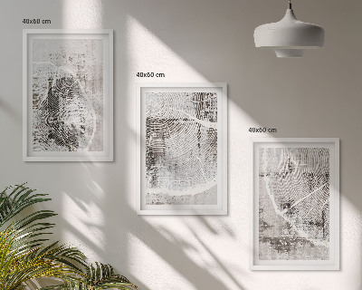 Bilder-3er-set mit rahmen Graue Holzmaserungsmuster