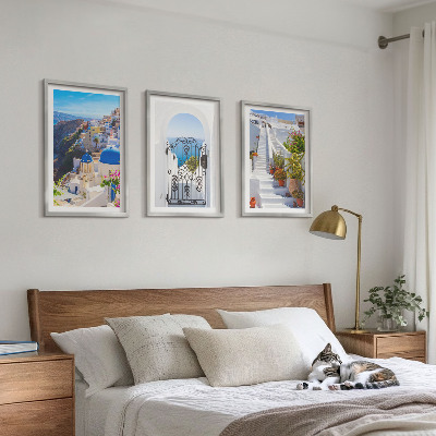 Gerahmtes bilderset Santorini-Architektur Oia