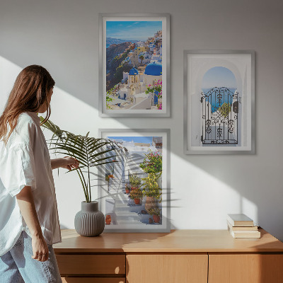 Gerahmtes bilderset Santorini-Architektur Oia
