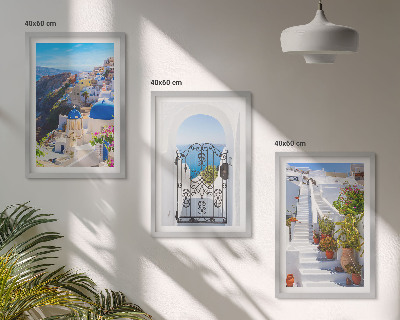 Gerahmtes bilderset Santorini-Architektur Oia