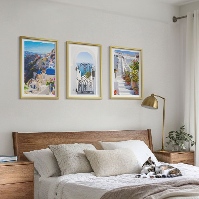 Gerahmtes bilderset Santorini-Architektur Oia