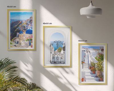Gerahmtes bilderset Santorini-Architektur Oia
