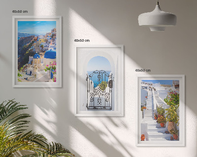 Gerahmtes bilderset Santorini-Architektur Oia